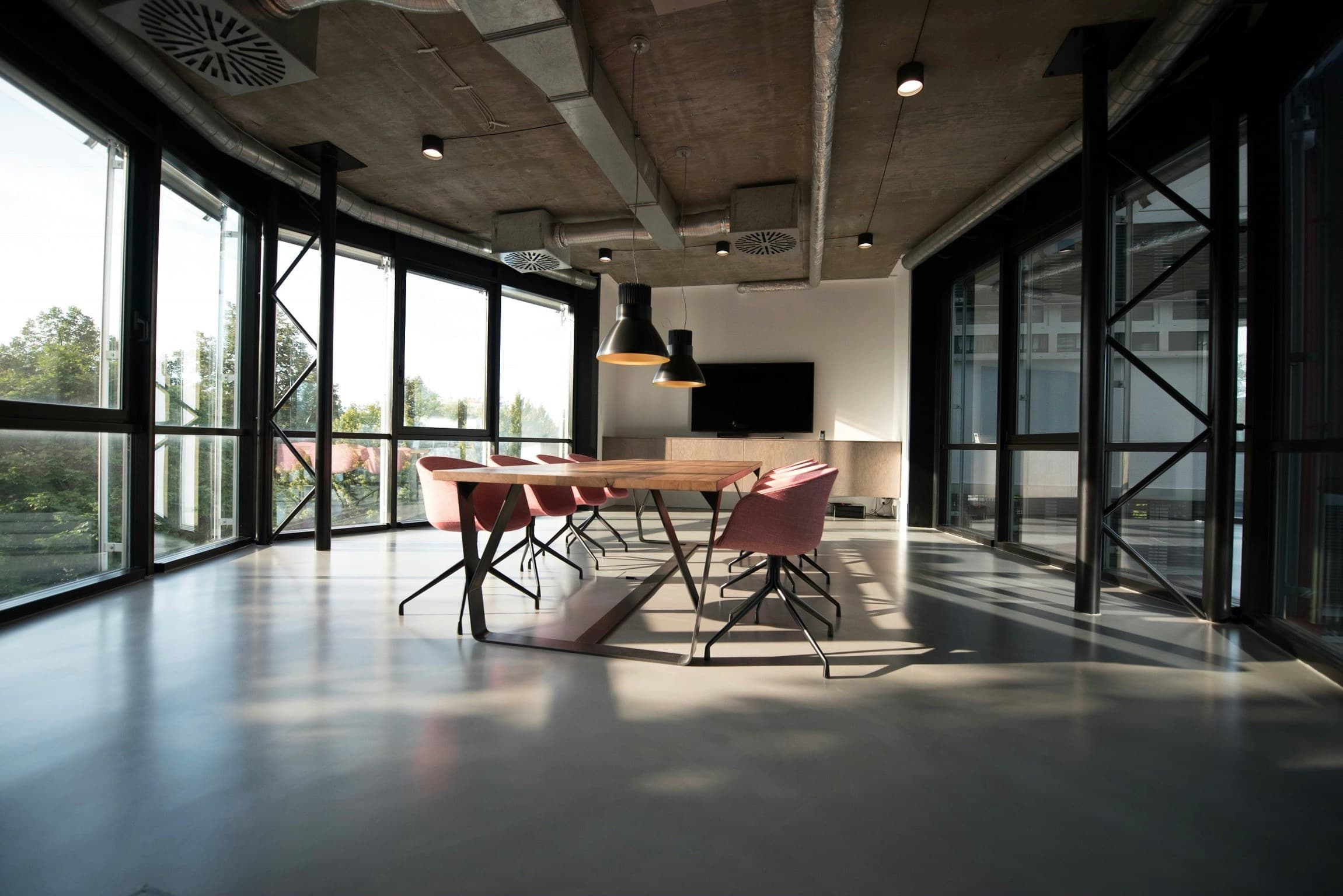 Modern corporate office workspace managed through MPD Realteck's corporate real estate services