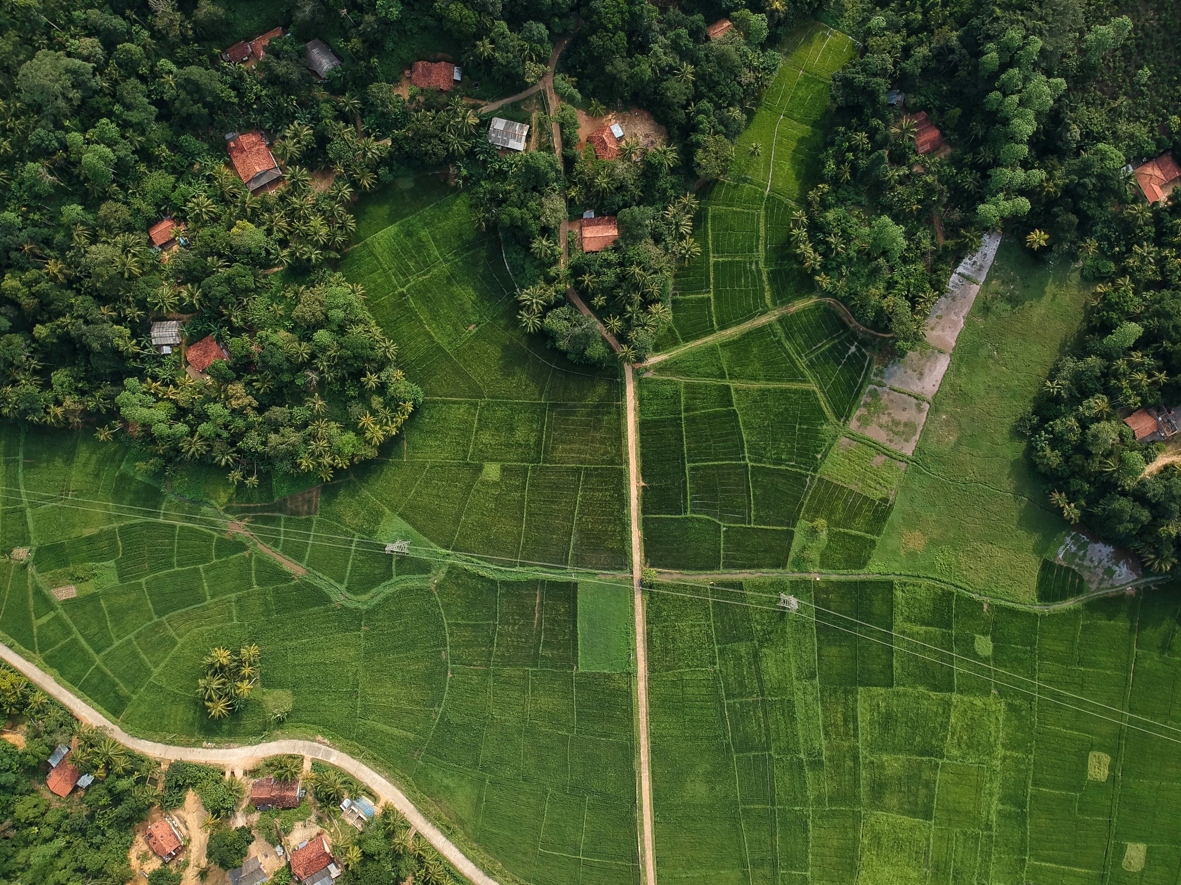 Aerial view of a land plot available for real estate investment