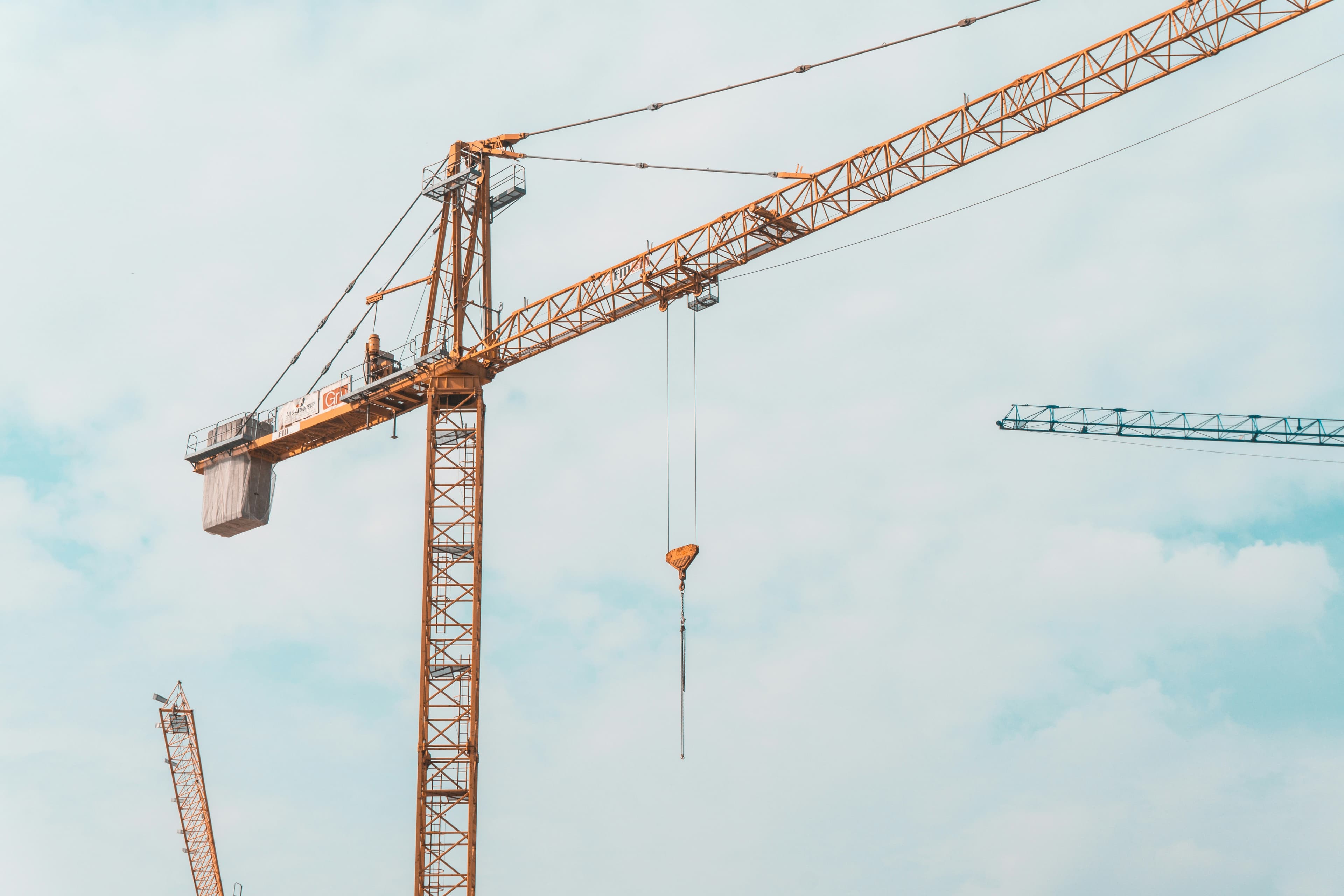 Structural progress on a building under construction