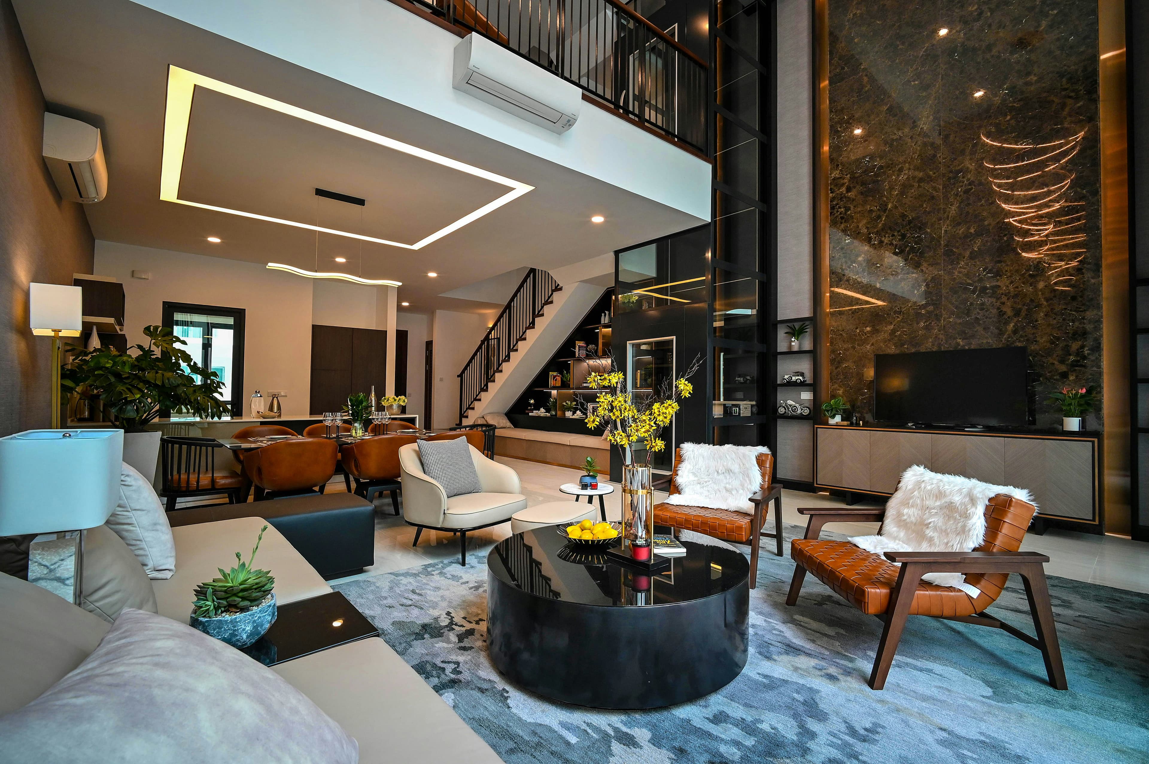 Beautifully designed modern living room interior by MPD Realteck