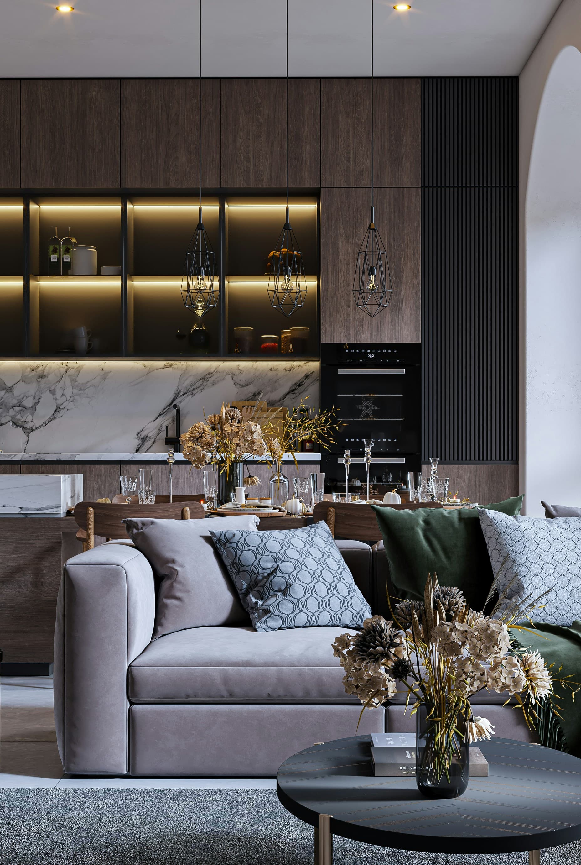 Residential interior living space design